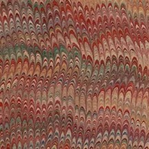 Hand Marbled Paper Combed Pattern in Red + Multi ~ Berretti Marbled Arts